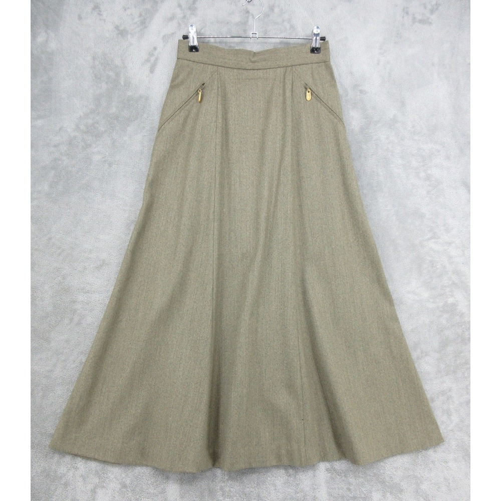 Vintage Carlisle Skirt Womens Size 4 Wool Maxi Panel Modest Quiet Luxury Brown